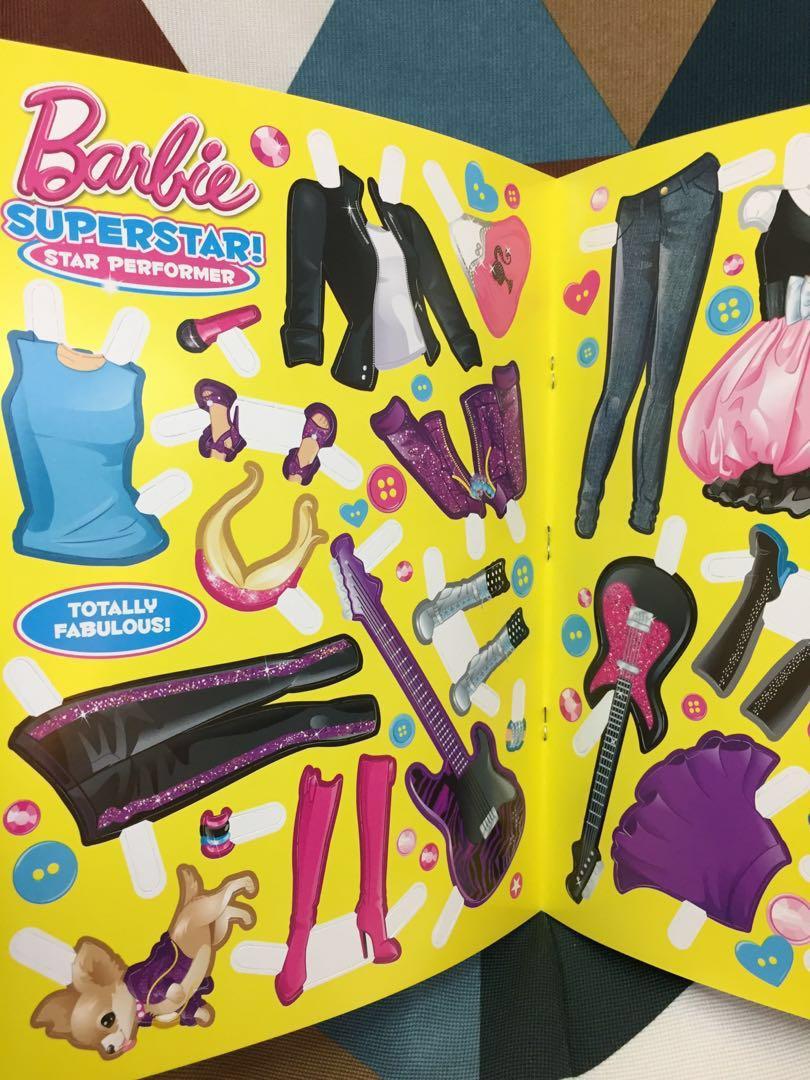Barbie Superstar dress up doll kit / paper doll book, Hobbies & Toys