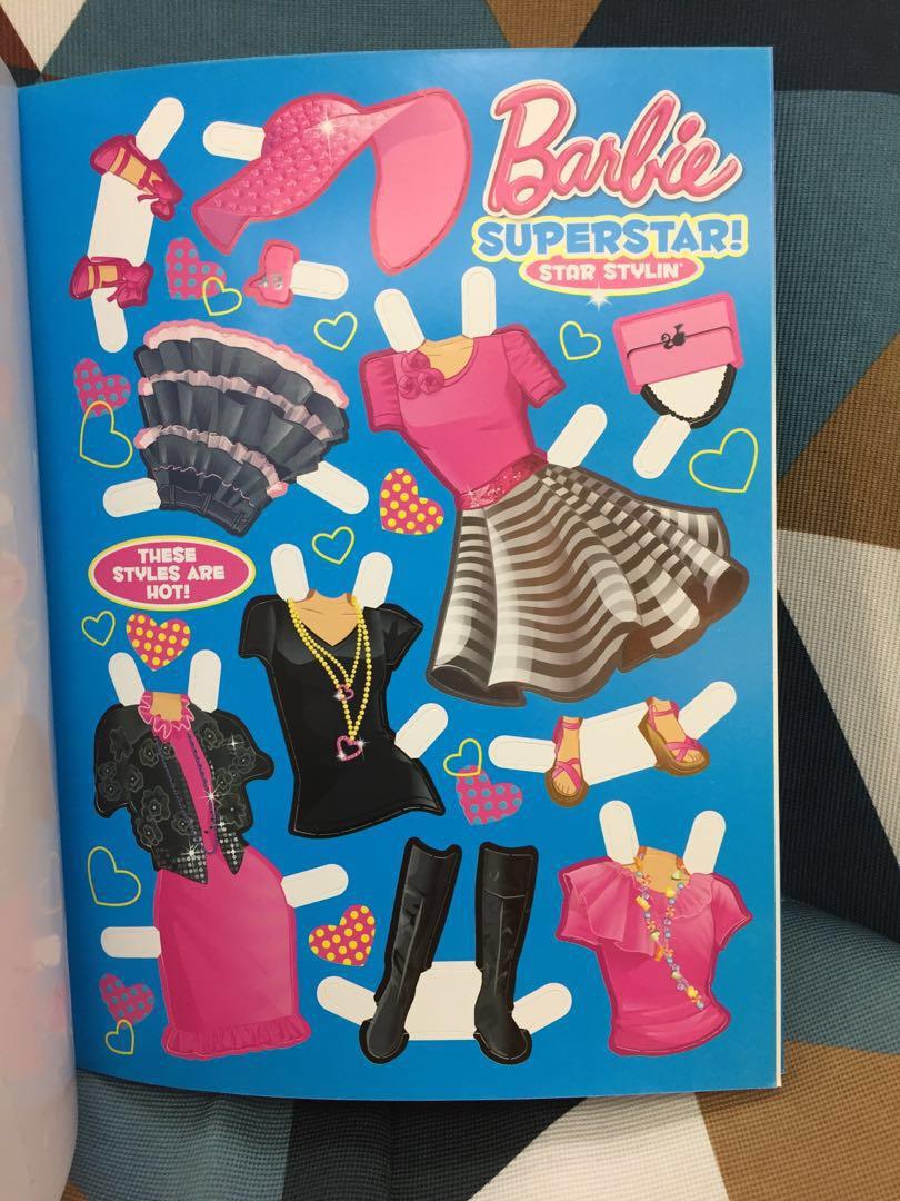 Barbie Superstar dress up doll kit / paper doll book, Hobbies & Toys