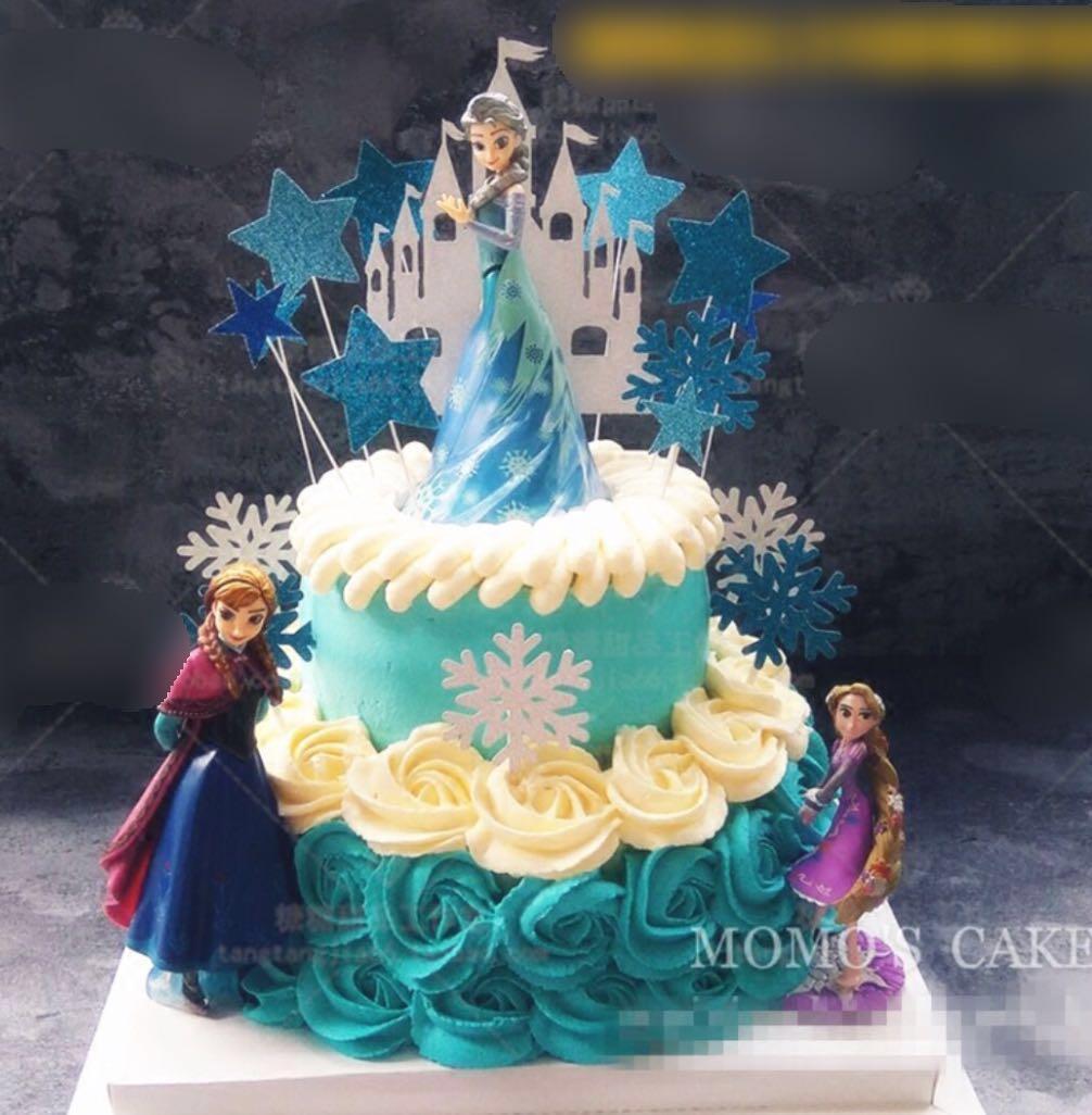 Big Frozen Elsa Anna Cake Topper Figurine Toy Cupcake Decoration