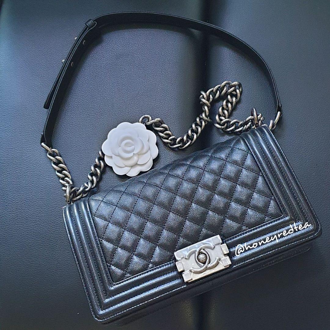 chanel classic black caviar