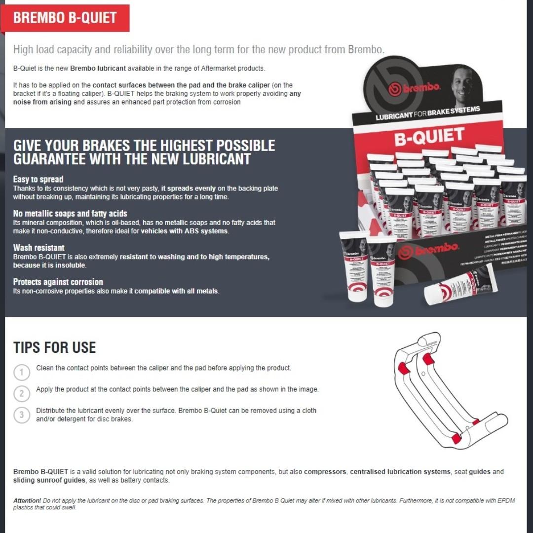 BREMBO BQuiet Lubricant (75ml) for Brake Systems, Car Accessories