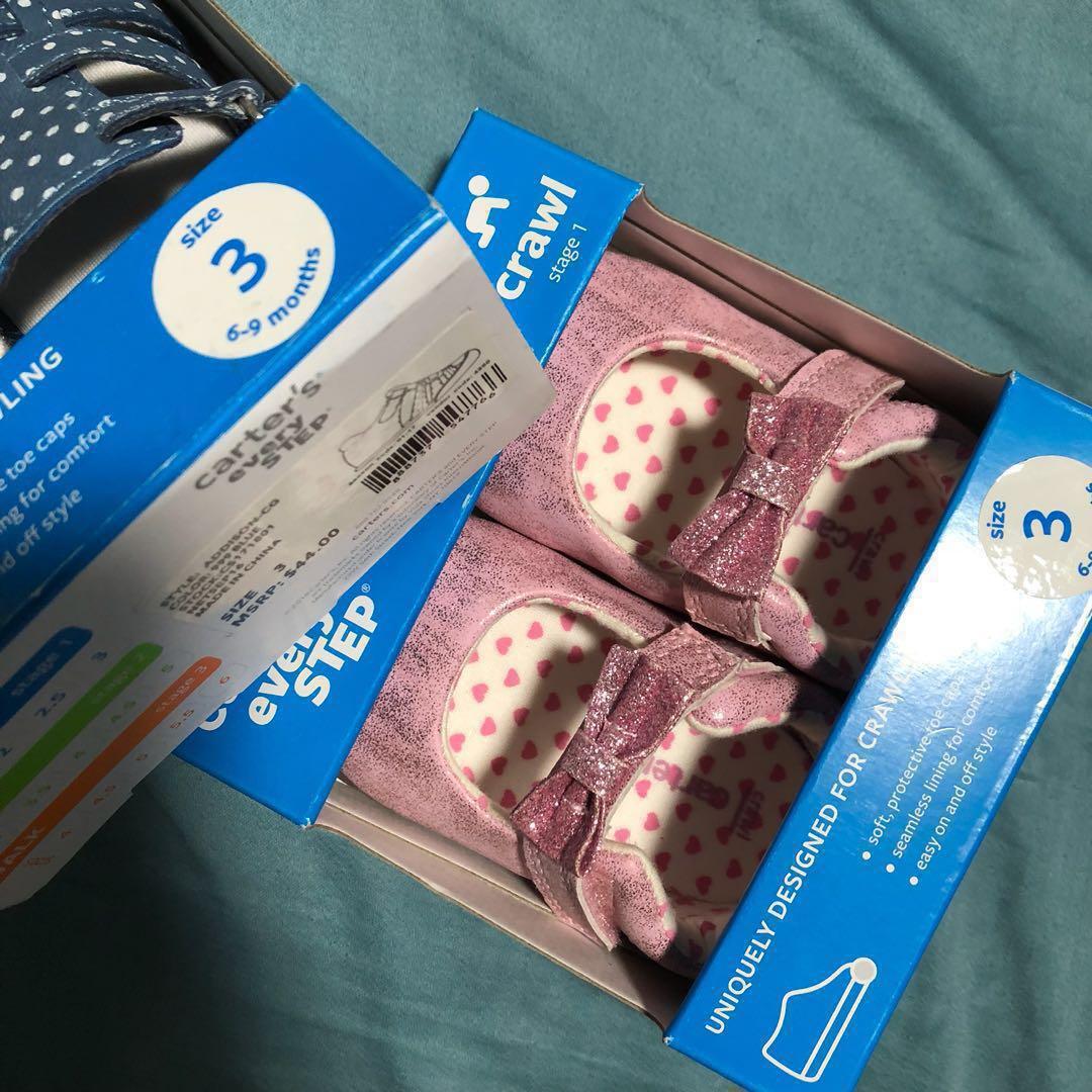 6-9 Months New Carters Every Step Stage 1 Crawling Shoes Size 2