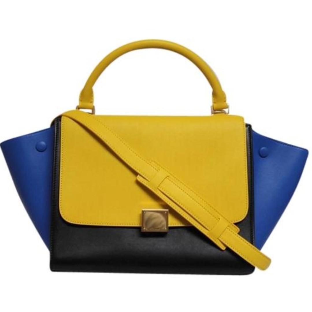 Celine Trapeze Luggage New Runway Sunflower Small Tricolor Leather
