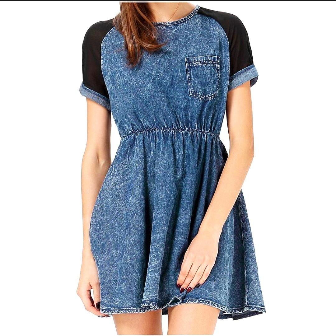 Denim Skater Dress, Women's Fashion, Dresses & Sets, Dresses on Carousell