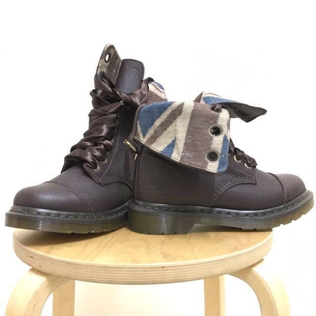 Dr. Martens Pewter Aimilie Leather Fold Down Boot DEC30 Women s