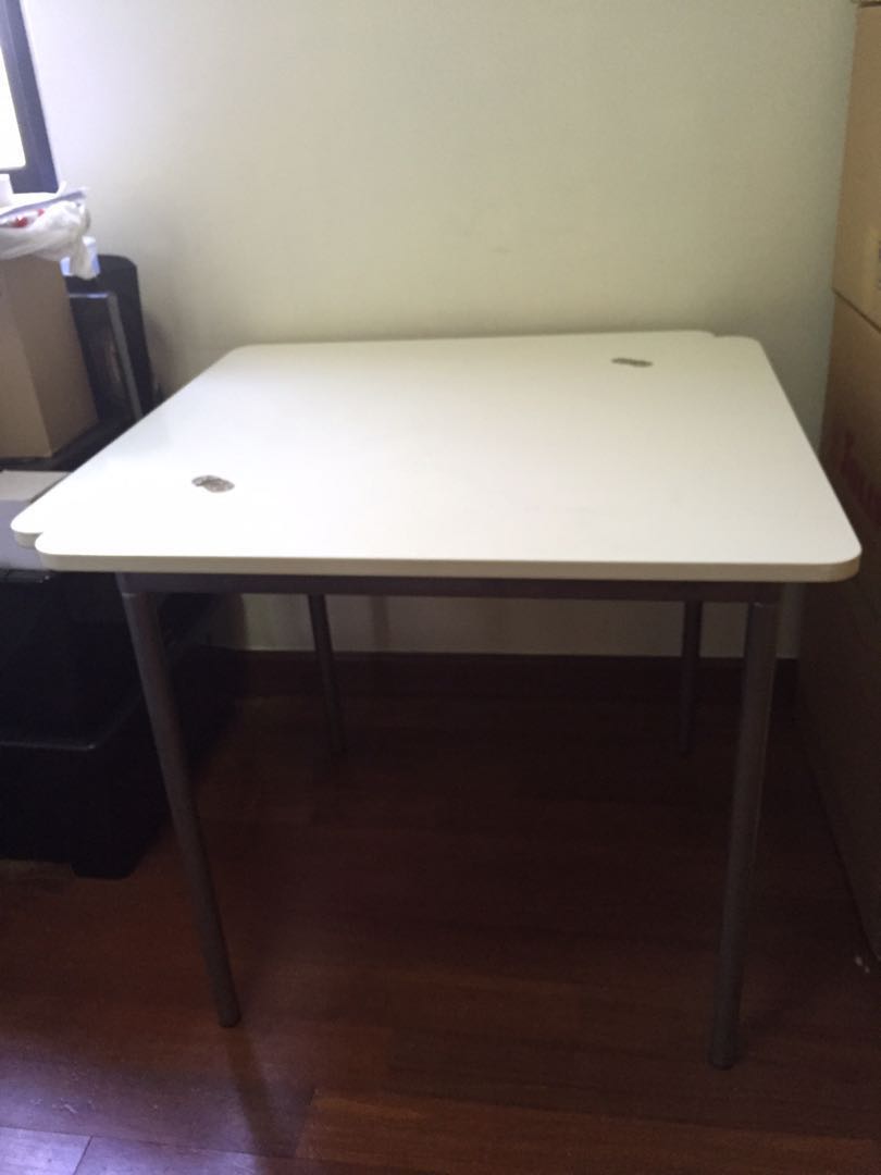 Folding white table, Furniture & Home Living, Furniture, Tables & Sets ...