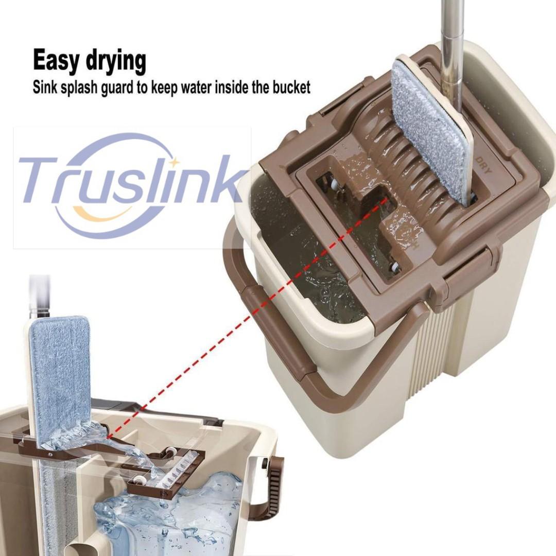 hands free scratch anet mop with stainless steel thick basket free 2x microfiber mop cloth furniture home living cleaning homecare supplies cleaning tools supplies on carousell