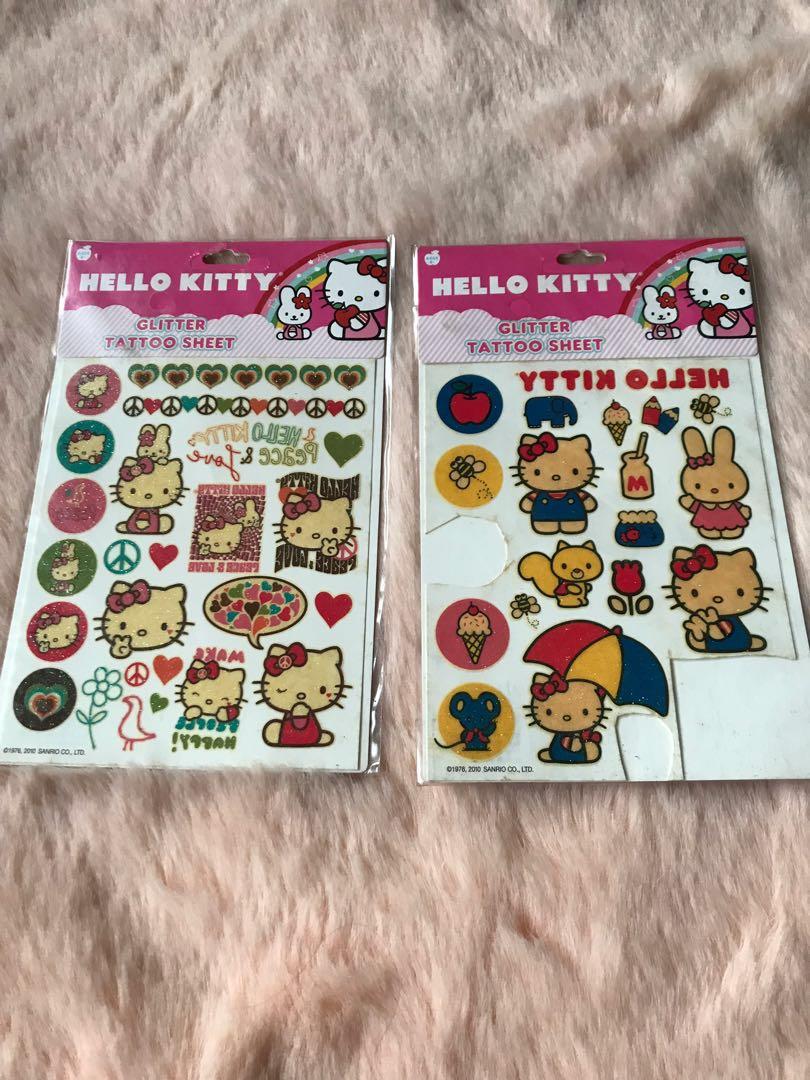 Hello Kitty Glitter Tattoo sheet, Hobbies & Toys, Stationary & Craft