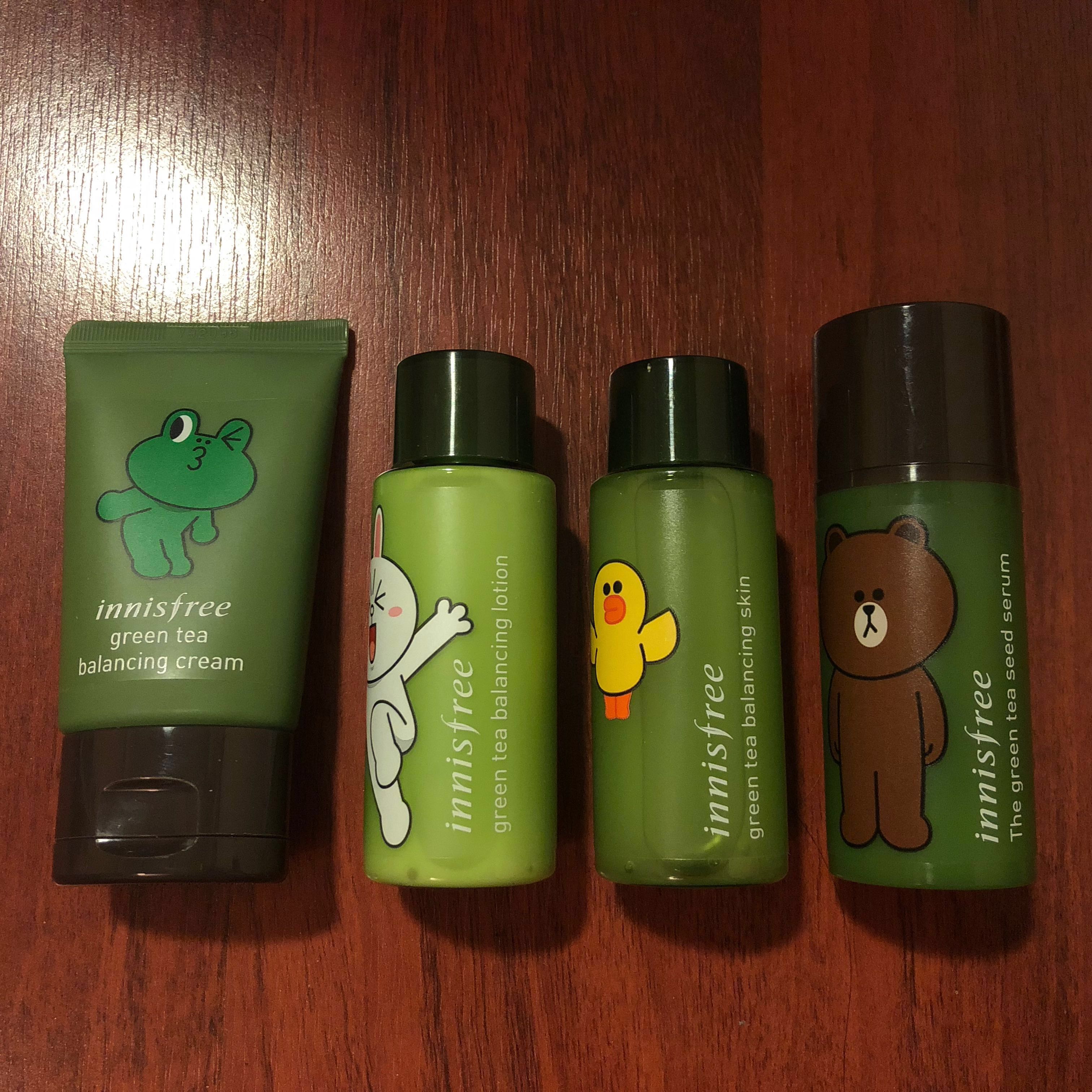Innisfree green tea travel set balancing cream, balancing lotion