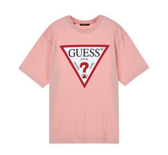 INSTOCK Guess Korea Logo Tee 01 Pink Men s Fashion Tops Sets Tshirts Polo Shirts on Carousell