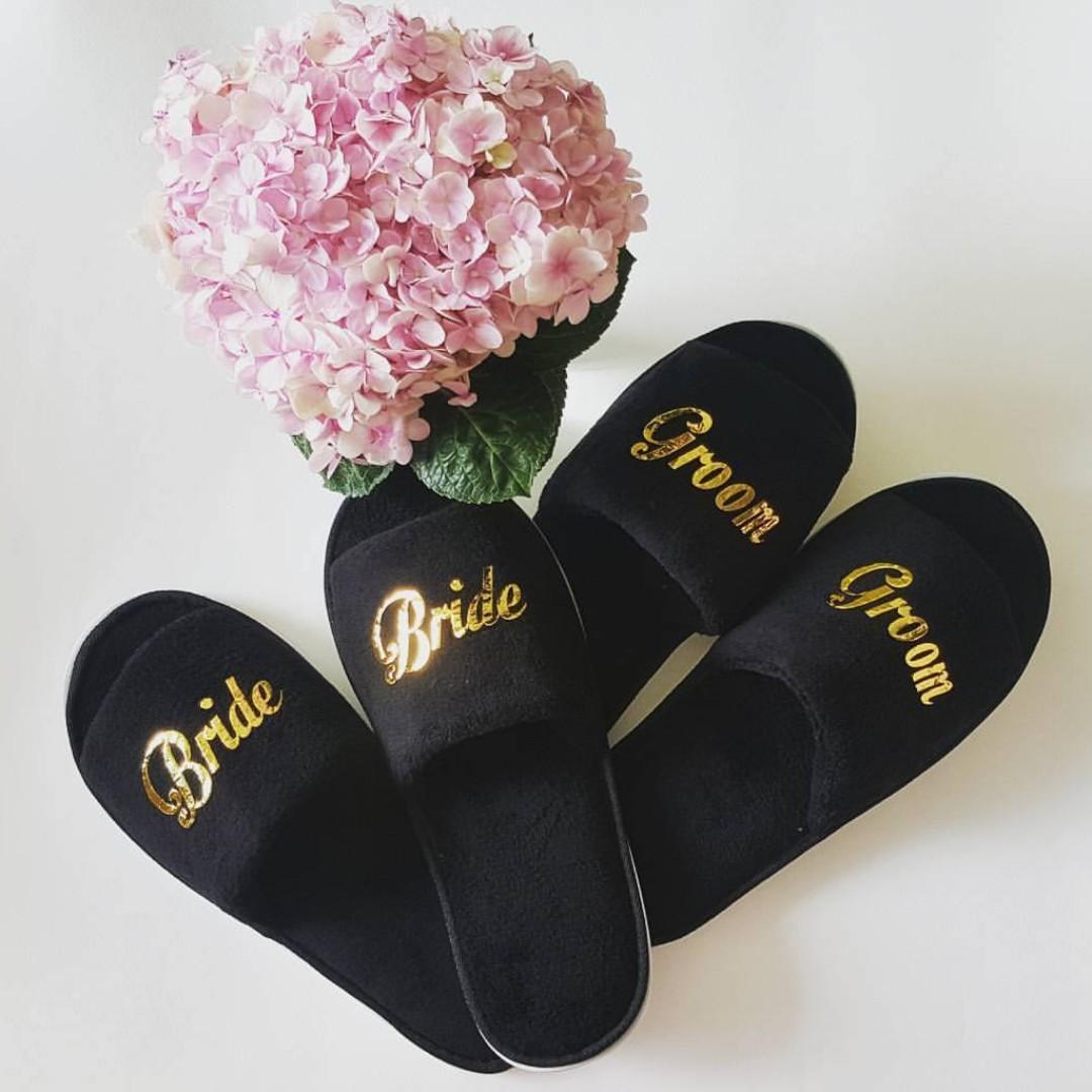 customized bride slippers