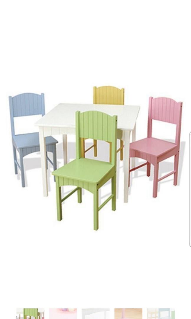 Kidkraft Nantucket Wooden Wood Table 4 Four Wooden Pastel Blue