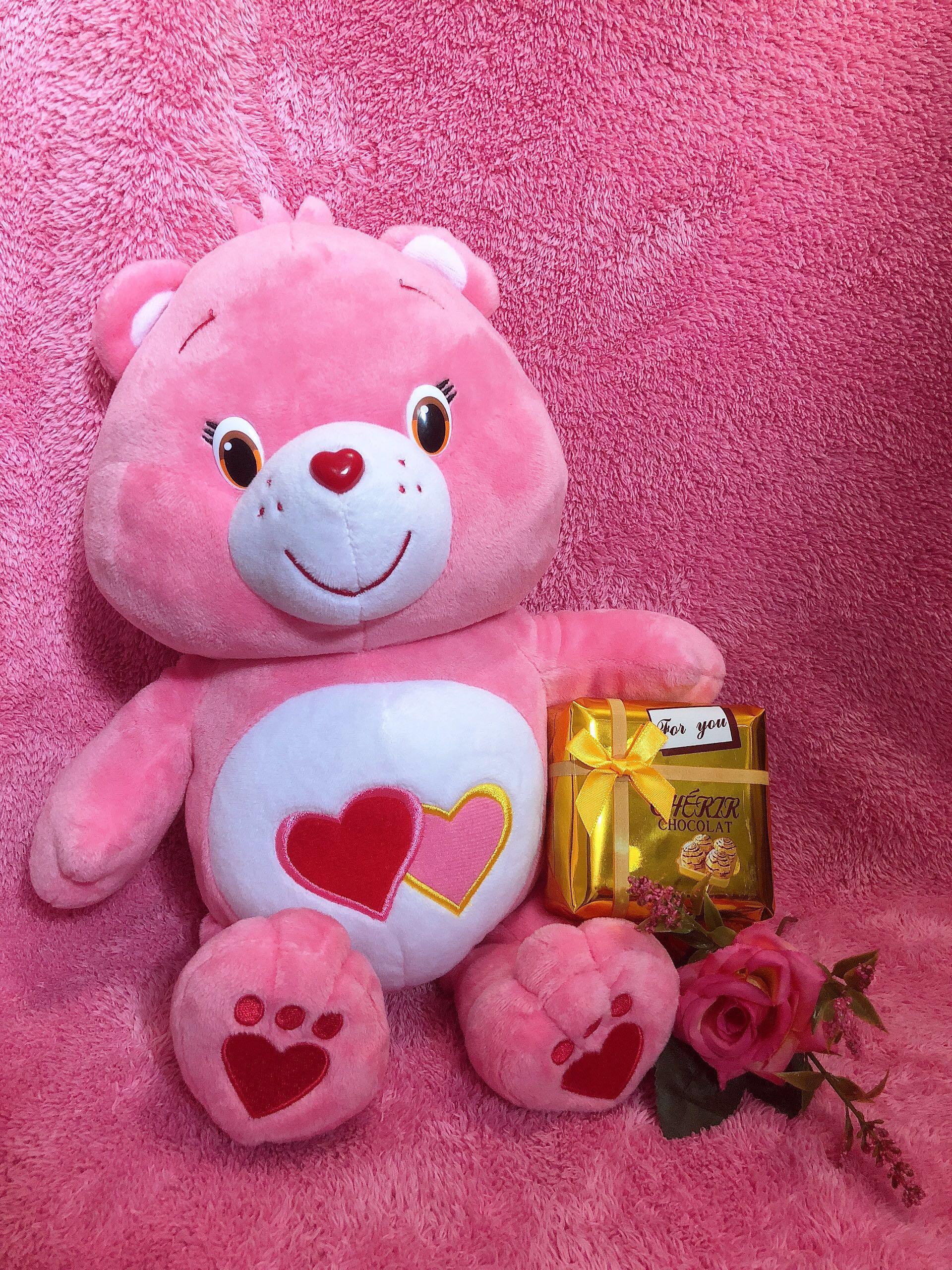 Details about   Large Love-a-Lot Care Bear Pink Used in Great Condition  
