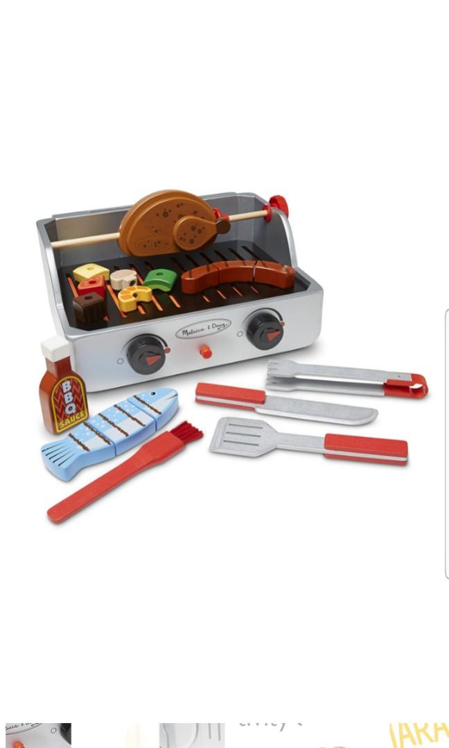 Melissa Doug Rotisserie And Grill Wooden Barbecue Bbq Play Pretend Kitchen Food Set 24 Peice Accessories Toys Games Others On Carousell