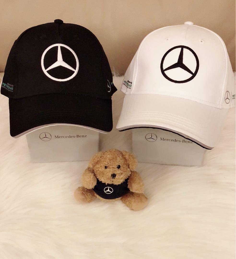 賓士交車禮 賓士精品mercedes Benz 賓士高質感時尚黑色白底 白色黑底棒球帽 賽車帽 新款 名牌精品 精品配件在旋轉拍賣