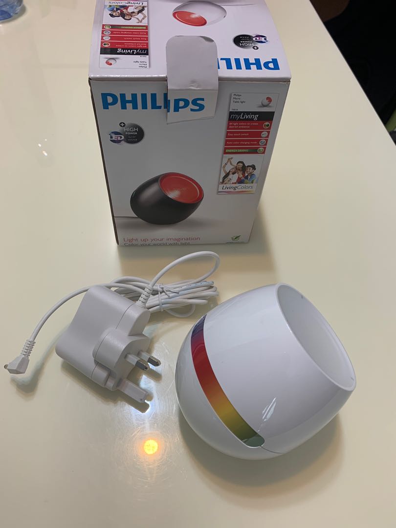 New meaning help Disapproved Philips Living Colors MICRO White Table Lamp LED, Babies & Kids, Baby  Nursery & Kids Furniture, Nursery Lighting & Decor on Carousell