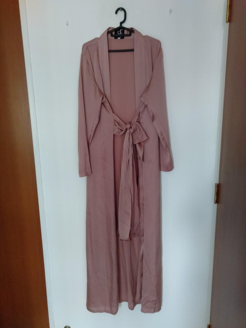 Satin maxi cardigan outlet