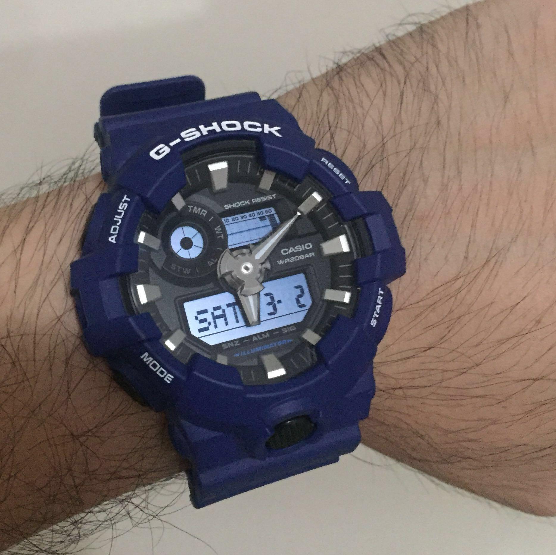 Pre ❤️: G-Shock GA-700-2A / GA7002A Rare Color : Navy, Fesyen Pria, Jam  Tangan di Carousell