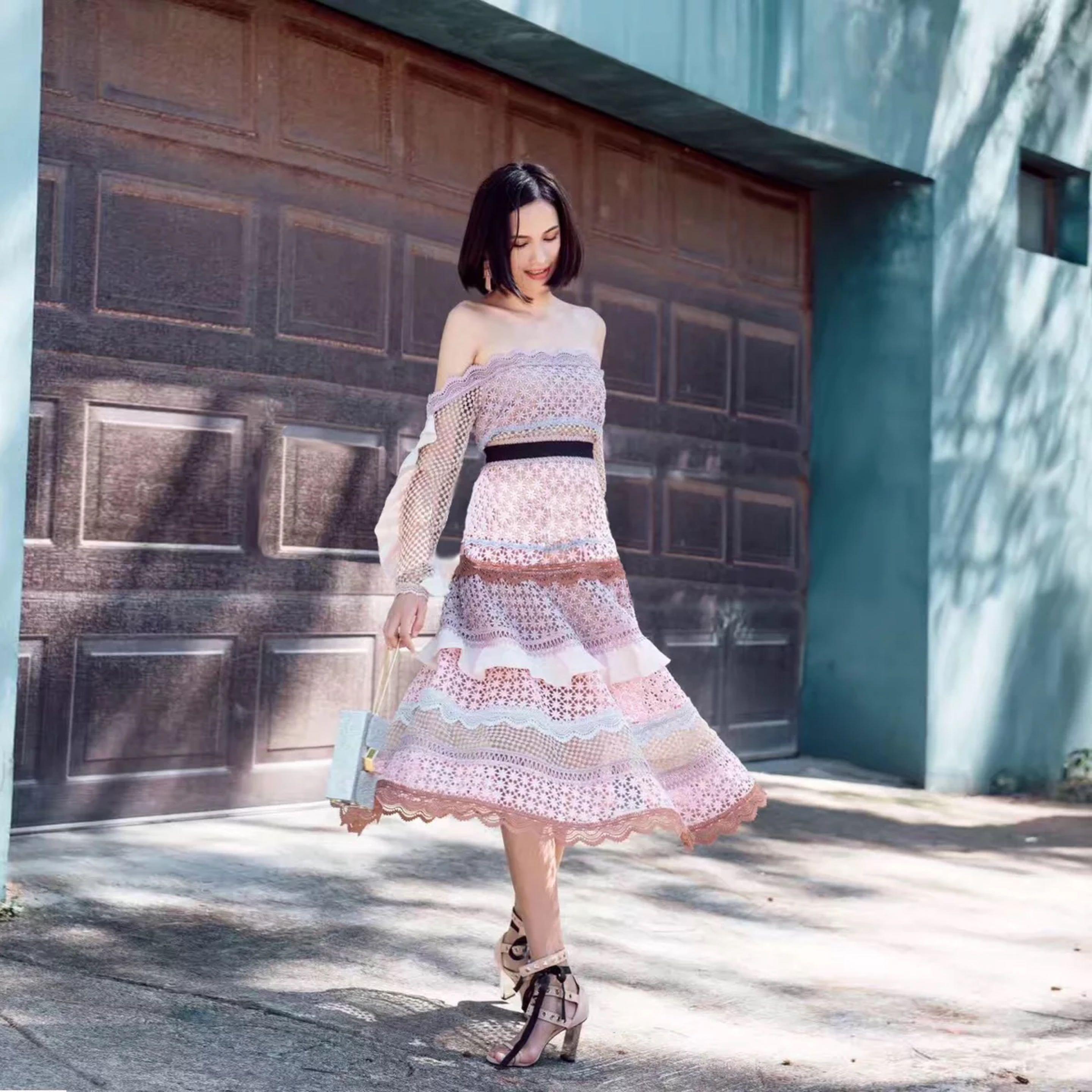 Pastel color off best sale shoulder dress