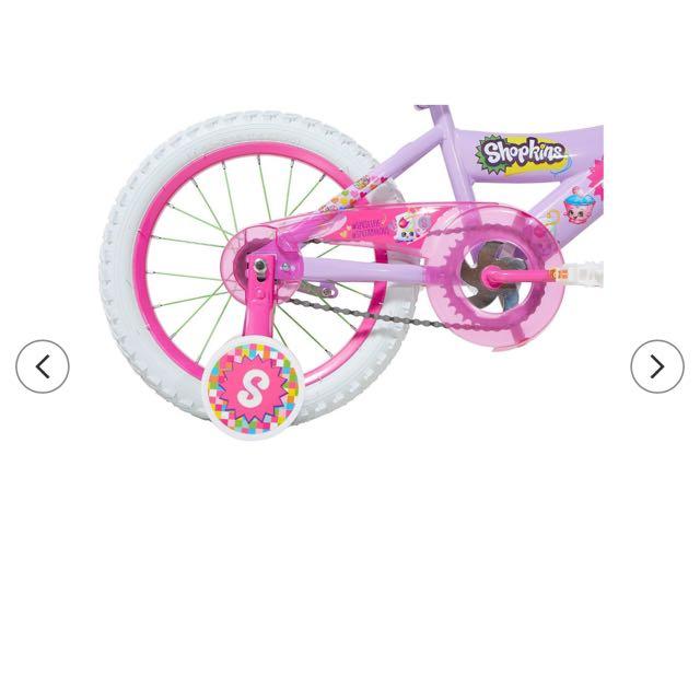 Shopkins bike with training wheels clearance