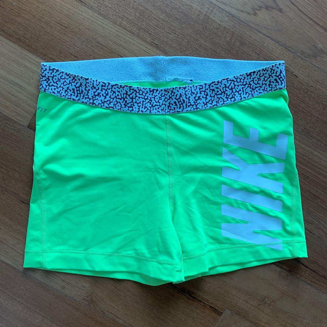 neon nike pro shorts
