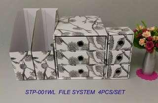 電腦桌用環保紙收納盒4pcs組
