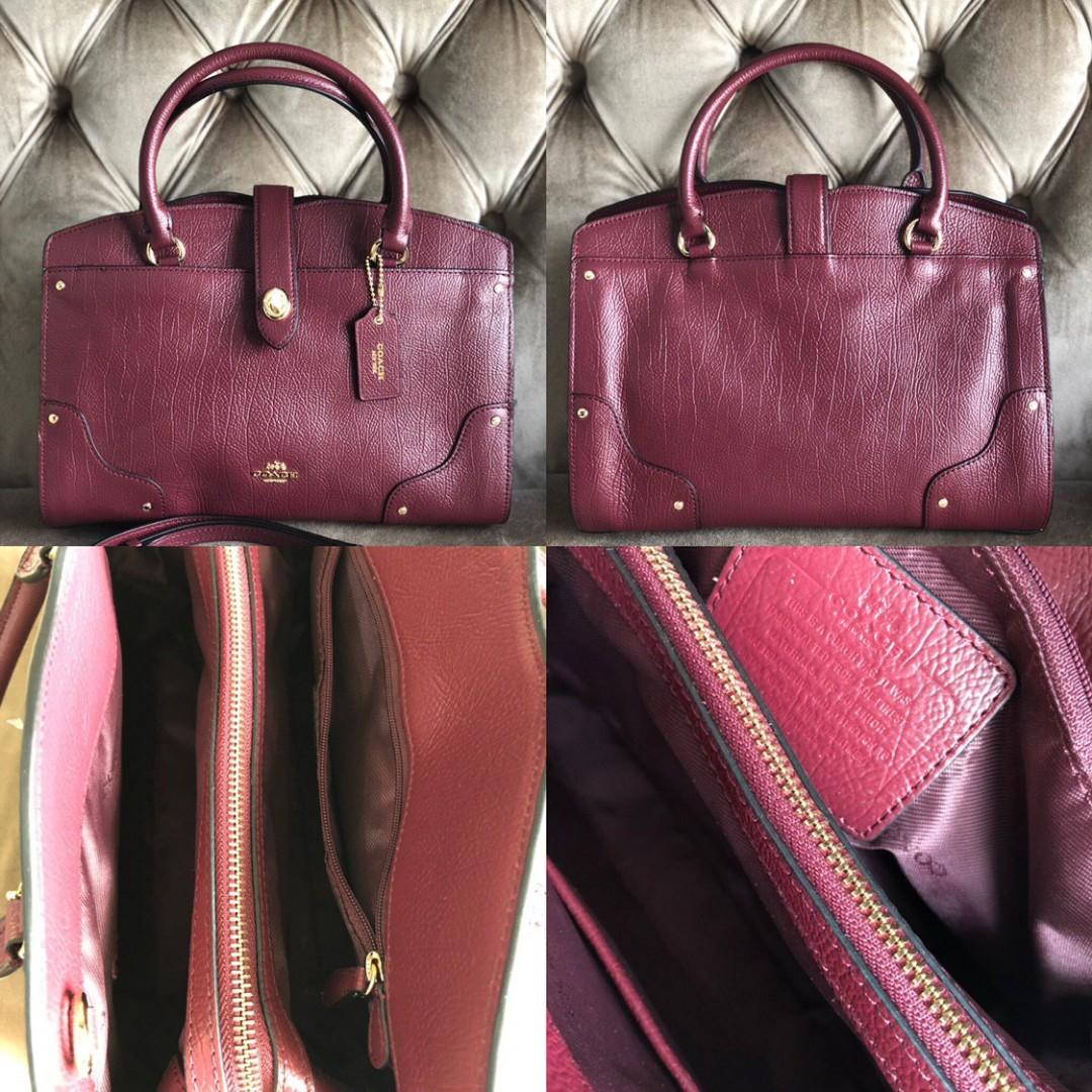 Coach mercer clearance satchel 30 oxblood