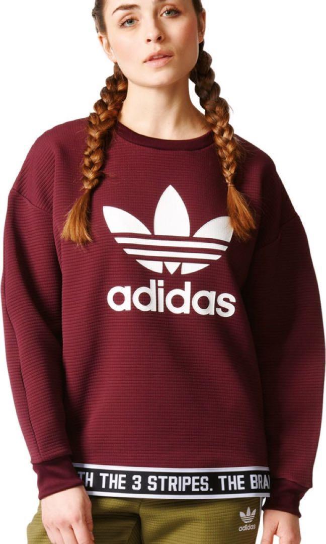 adidas trefoil sweatshirt maroon