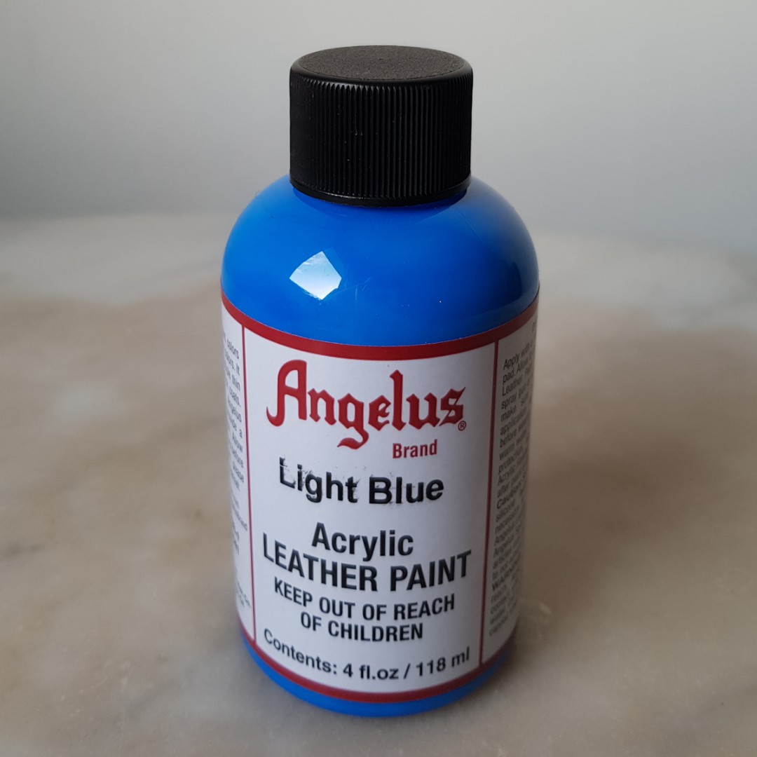 blue leather paint