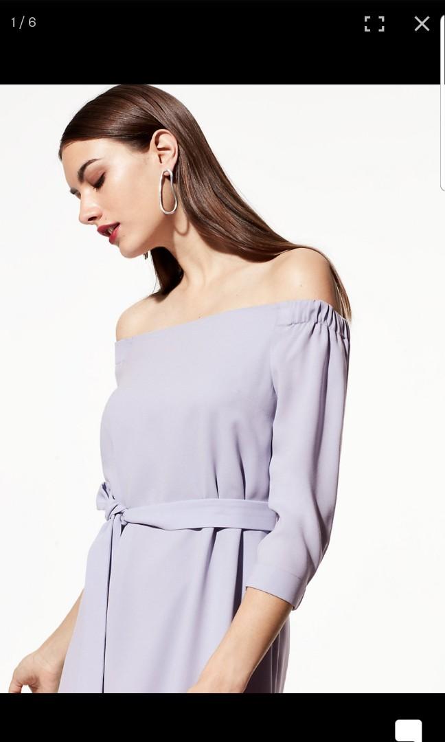 Aritzia off shoulder sales dress