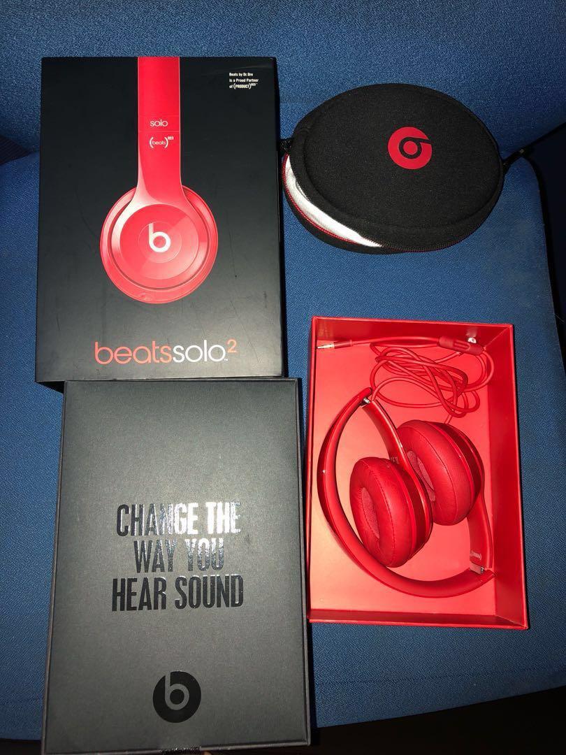 beats solo 2 red wired