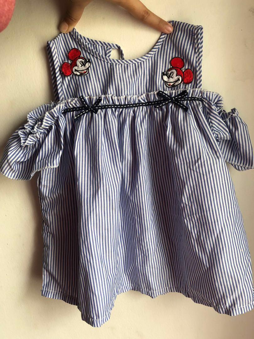 Dress Mickey Mouse Baby Bayi Anak Baju Anak Perempuan 1 Hingga 3 Tahun Di Carousell