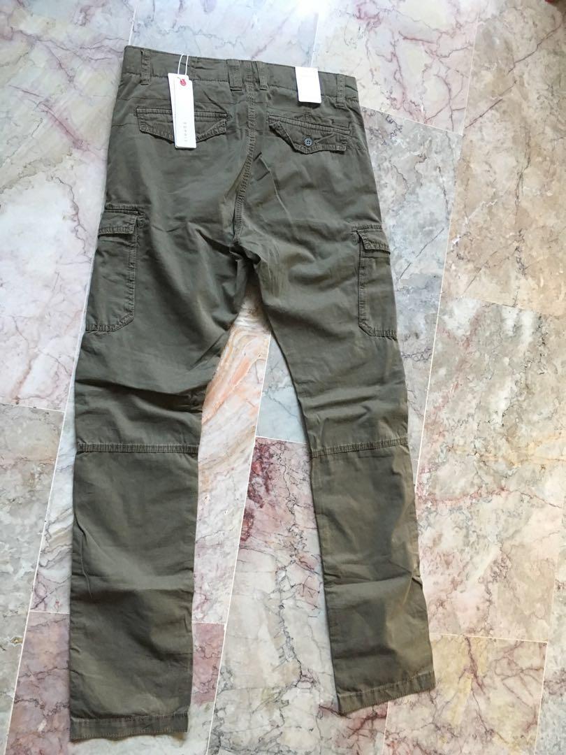 ESPRIT new Cargo Pants army green), Men's Fashion, Bottoms, Carousell