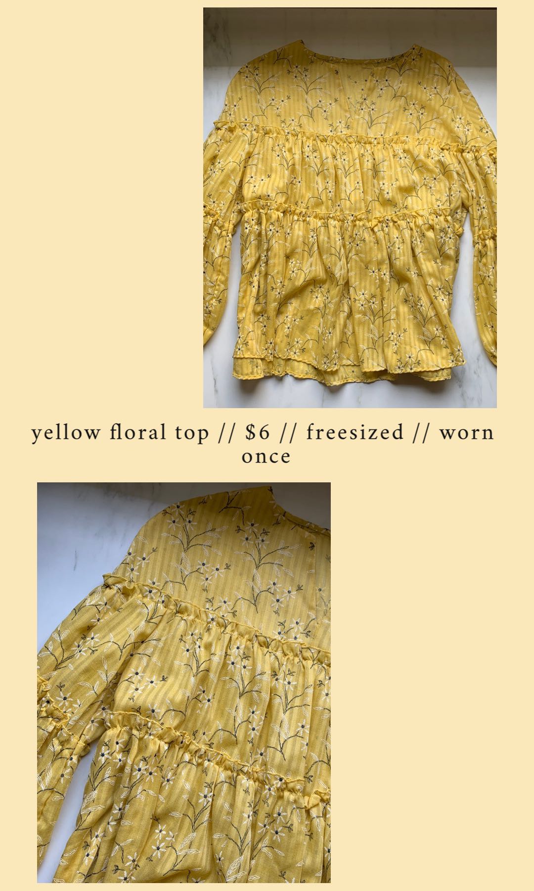 yellow flowy top