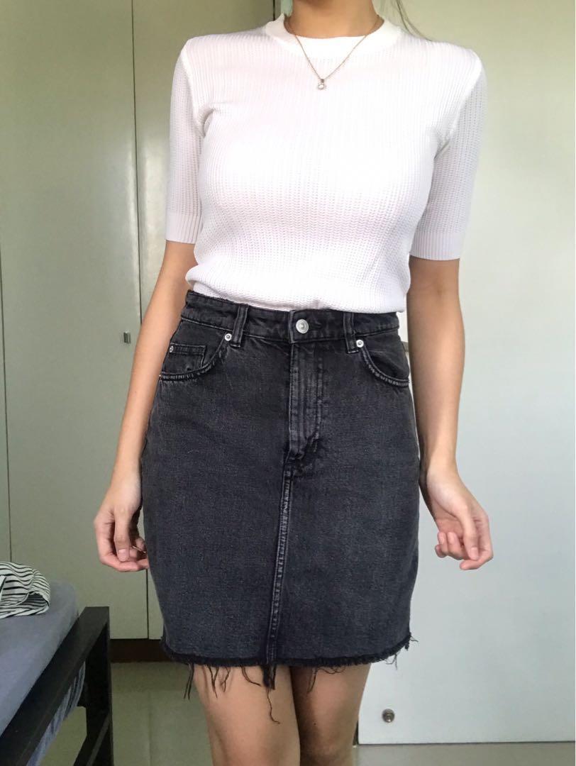 Hm black sale denim skirt