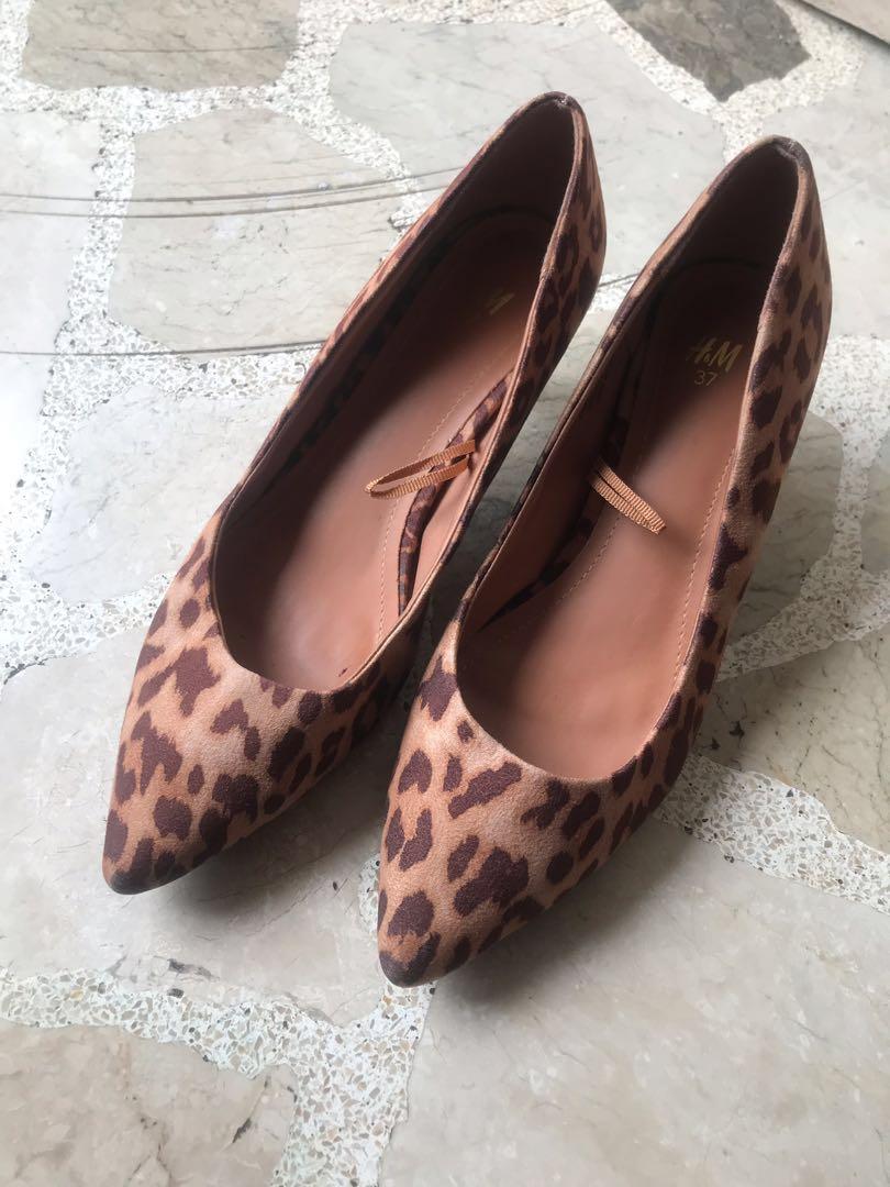 h&m leopard heels