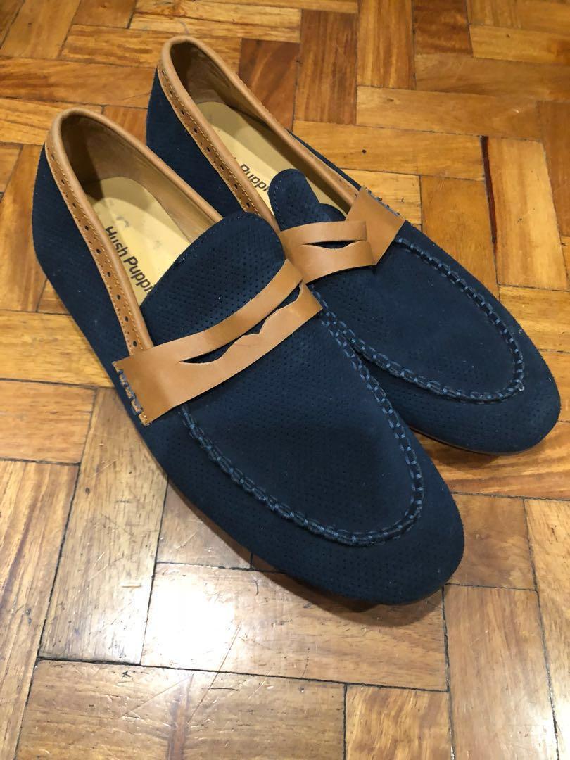 hush puppies blue shoes