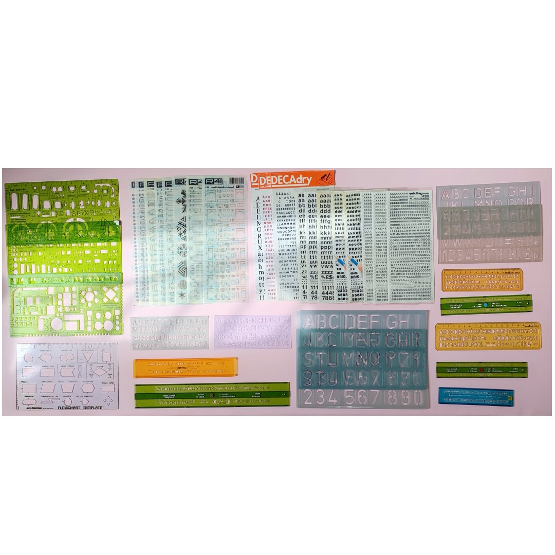 Lettering / Furniture Templates and Dry Transfer Lettering and Objects ...