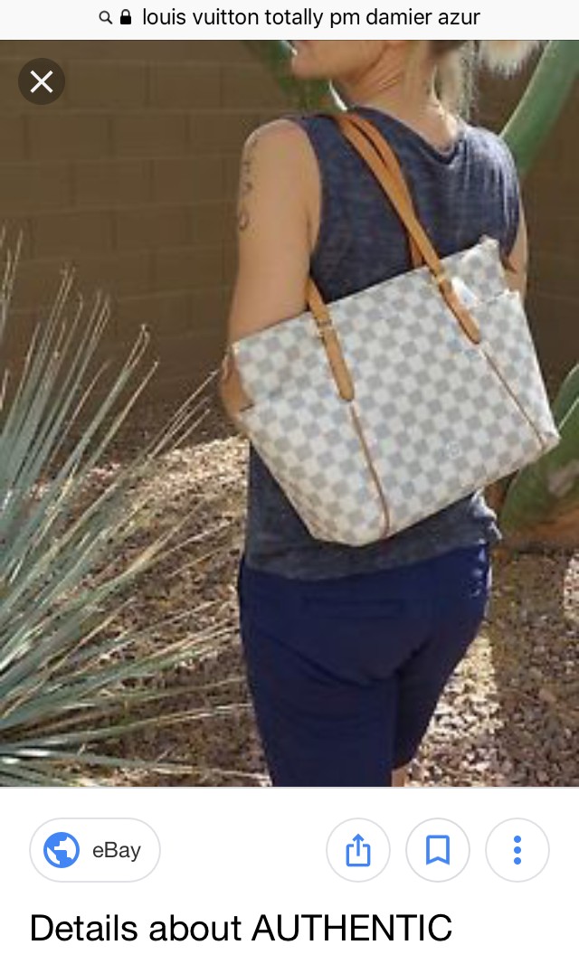 Louis Vuitton Totally PM in Damier Azur, Luxury, Bags & Wallets on Carousell