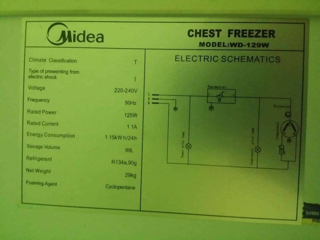 Midea Chest Freezer 99Litre, TV & Home Appliances, Kitchen Appliances