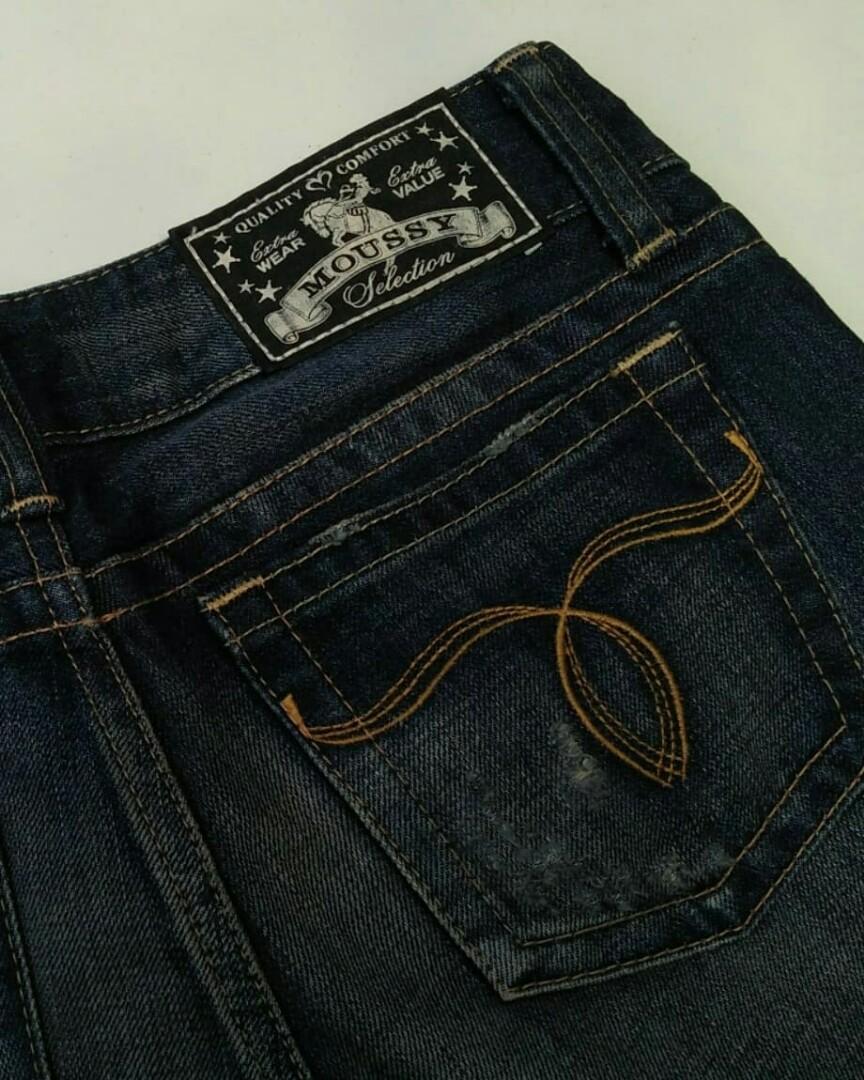 Moussy denim, Fesyen Pria, Pakaian , Bawahan di Carousell