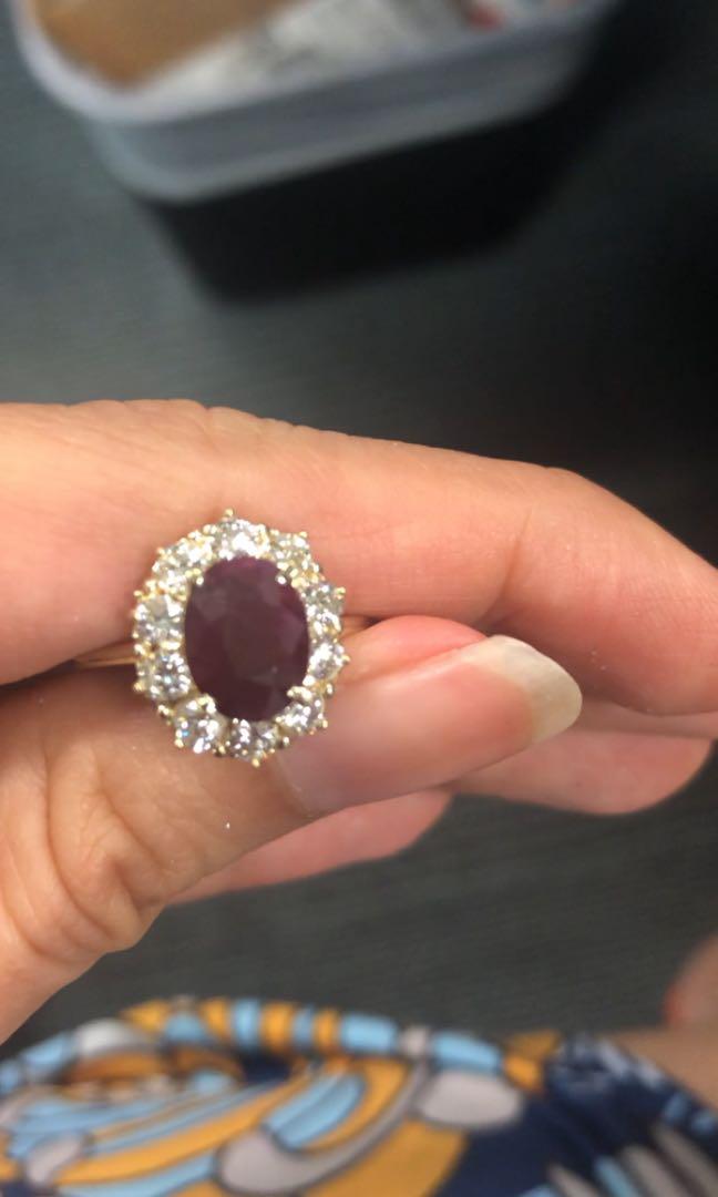 Deep red ruby ring best sale