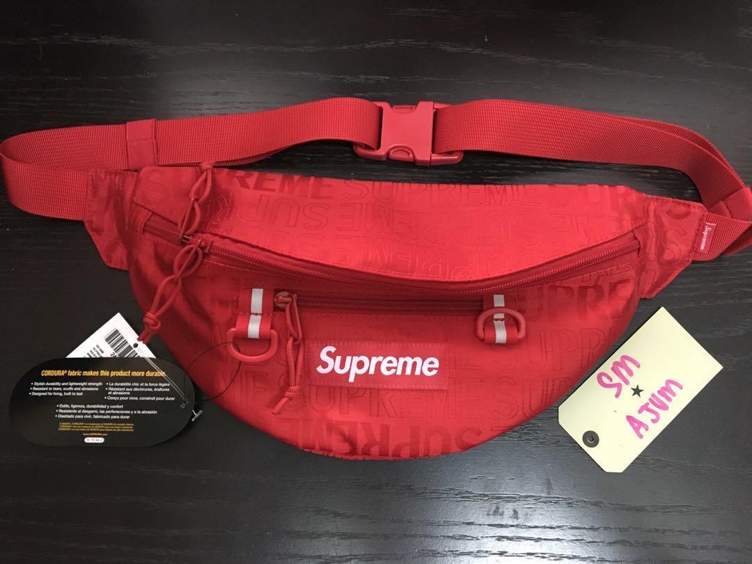 Supreme red top waist bag ss19