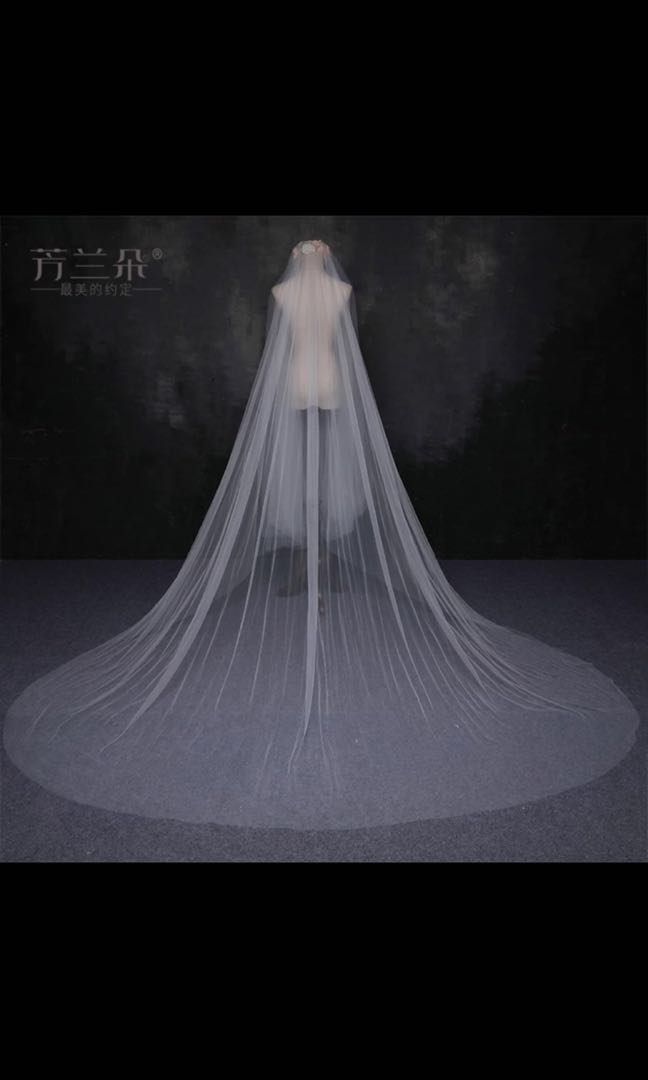Simple Elegant Wedding Veil With Long Train Women S Fashion