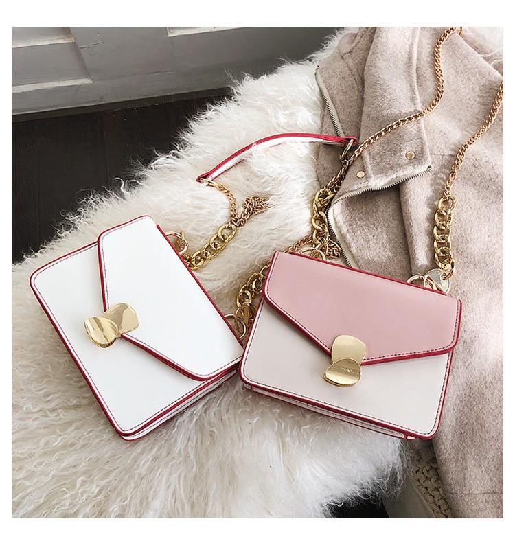 Luxury Square bag 2019 PU Leather Handbag Lock Chain Shoulder Messenger bag