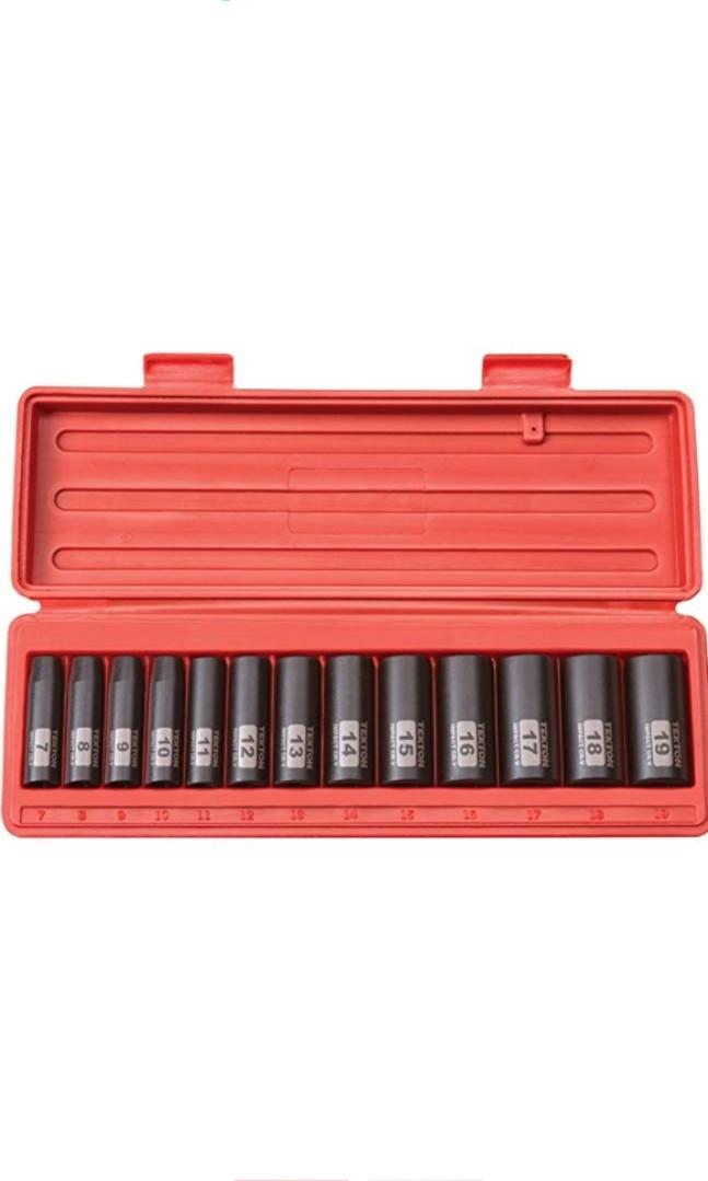 Tekton 3 8 Inch Drive Deep Impact Socket Set Cr V 6 Point 12