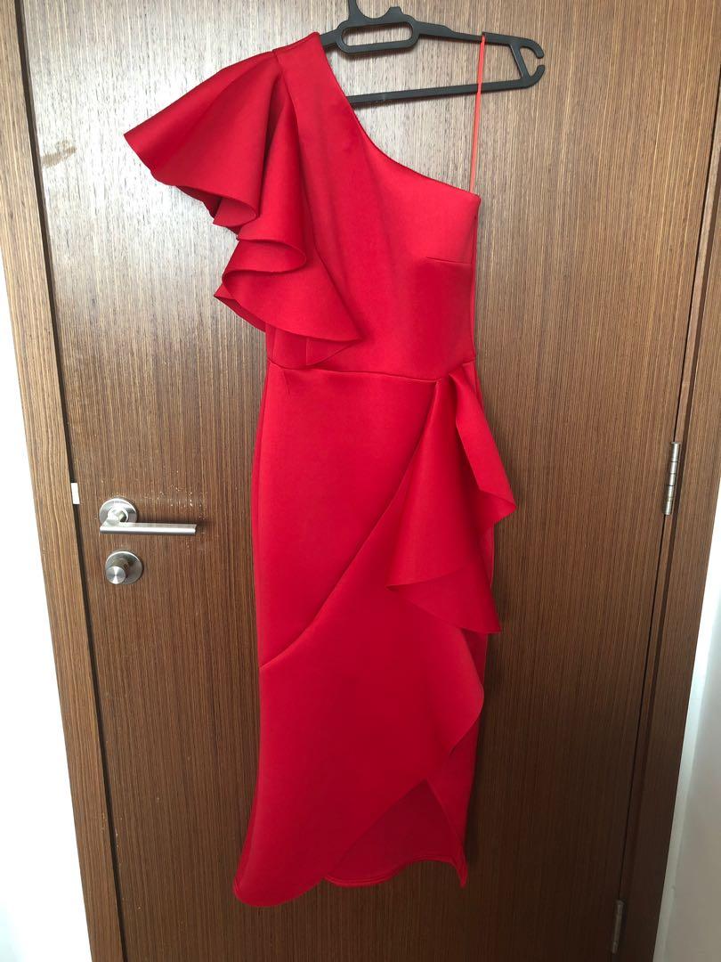 true violet one shoulder dress