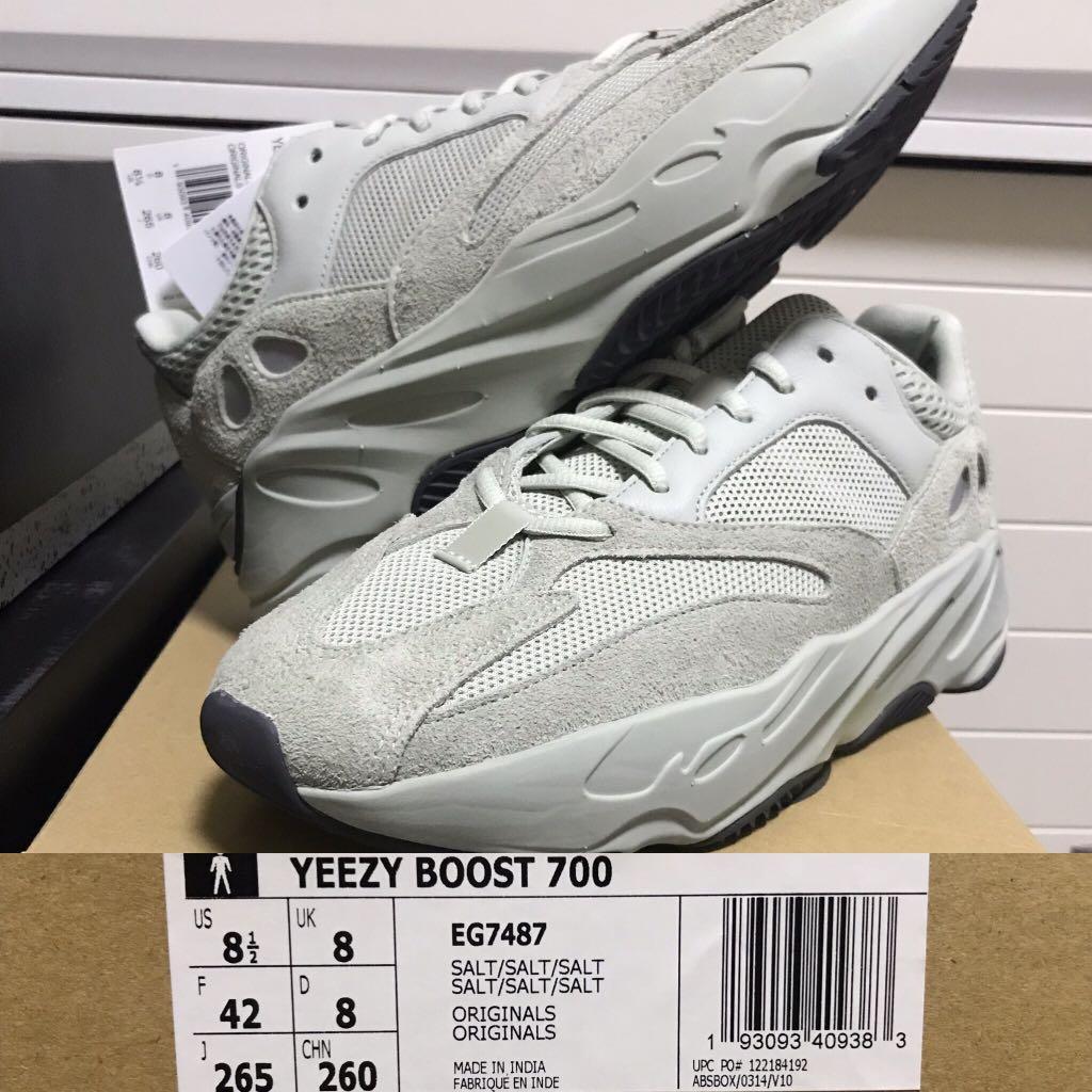 UK8 Yeezy Boost 700 Salt eur42 US8.5 Adidas