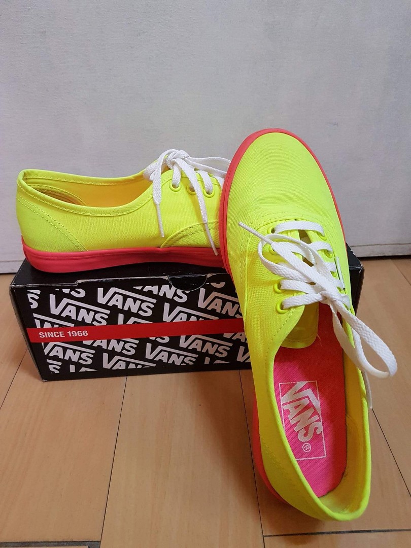 vans authentic lo pro neon