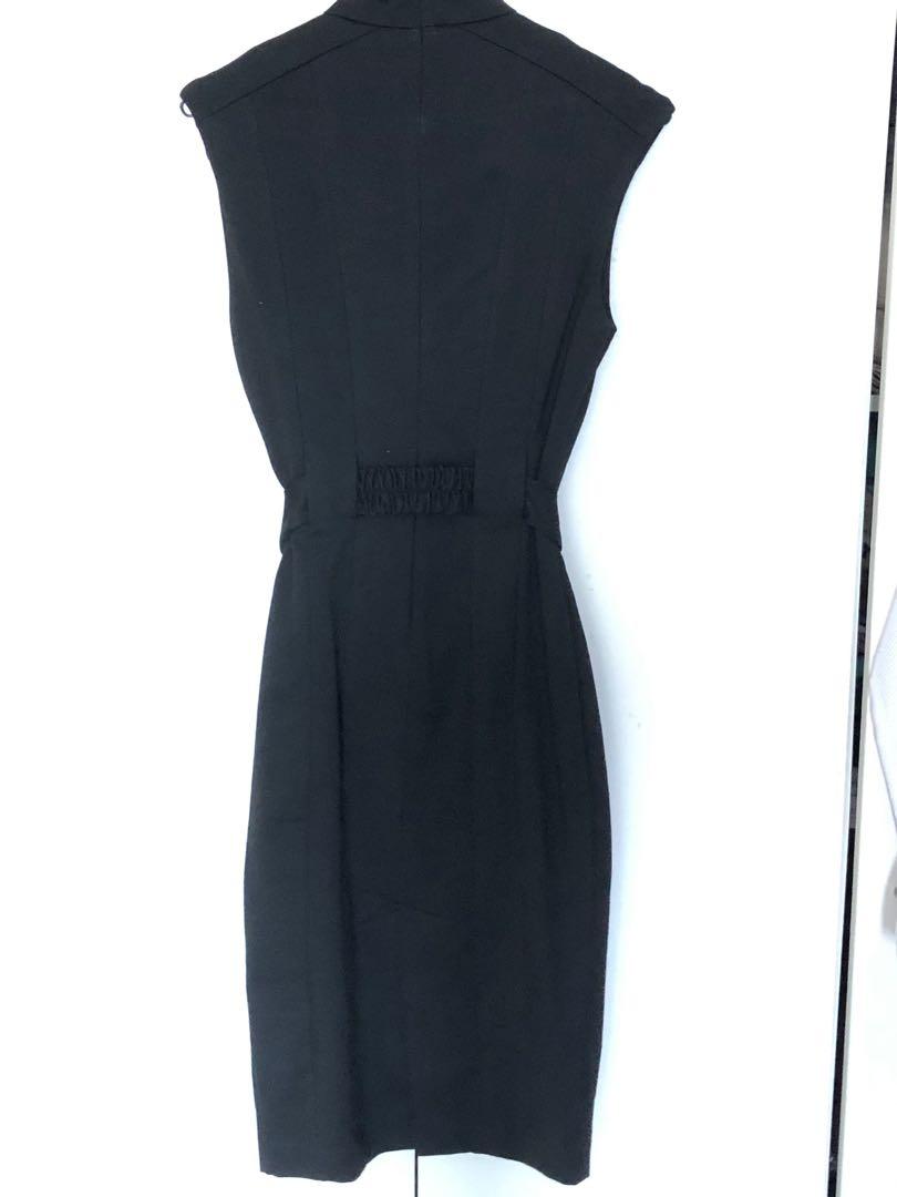 zara black dress with belt
